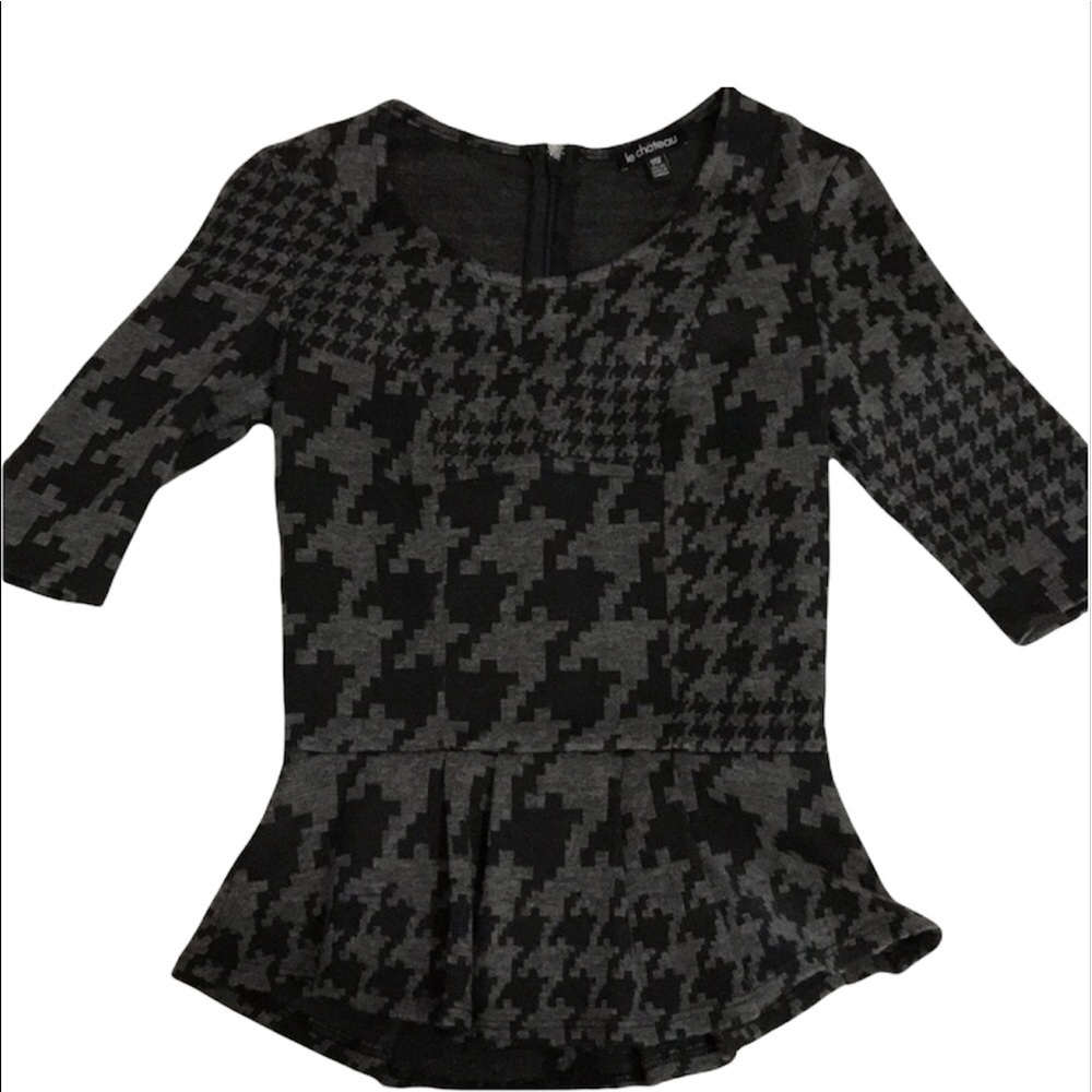 Le Chateau Black Gray Half Sleeve Top Size XXS - Picture 3 of 14